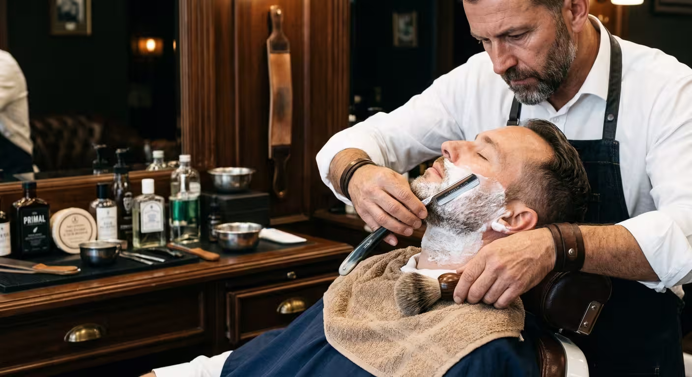 Afeitado clásico con navaja en Buddha's Cuts & Shaves Studio Caracas