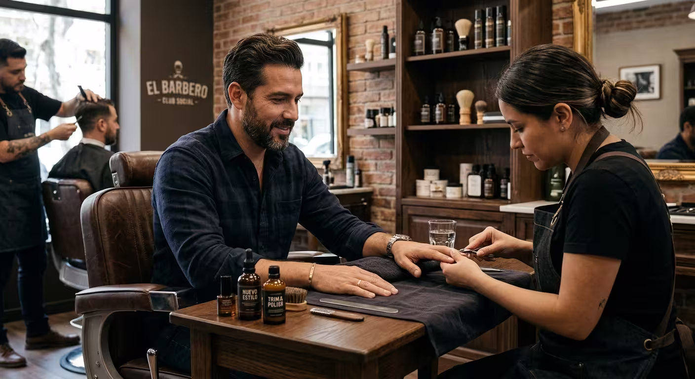 Manicura masculina en Buddha's Cuts & Shaves Studio Caracas