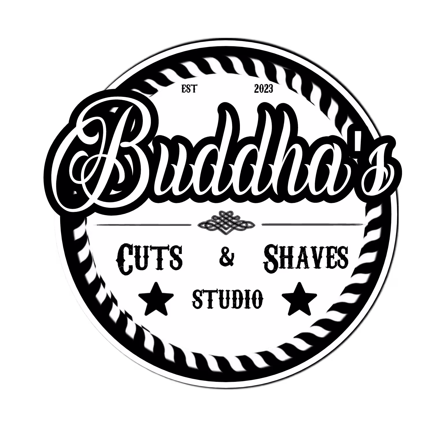 Buddha's Cuts & Shaves Studio - Logo barbería premium Caracas